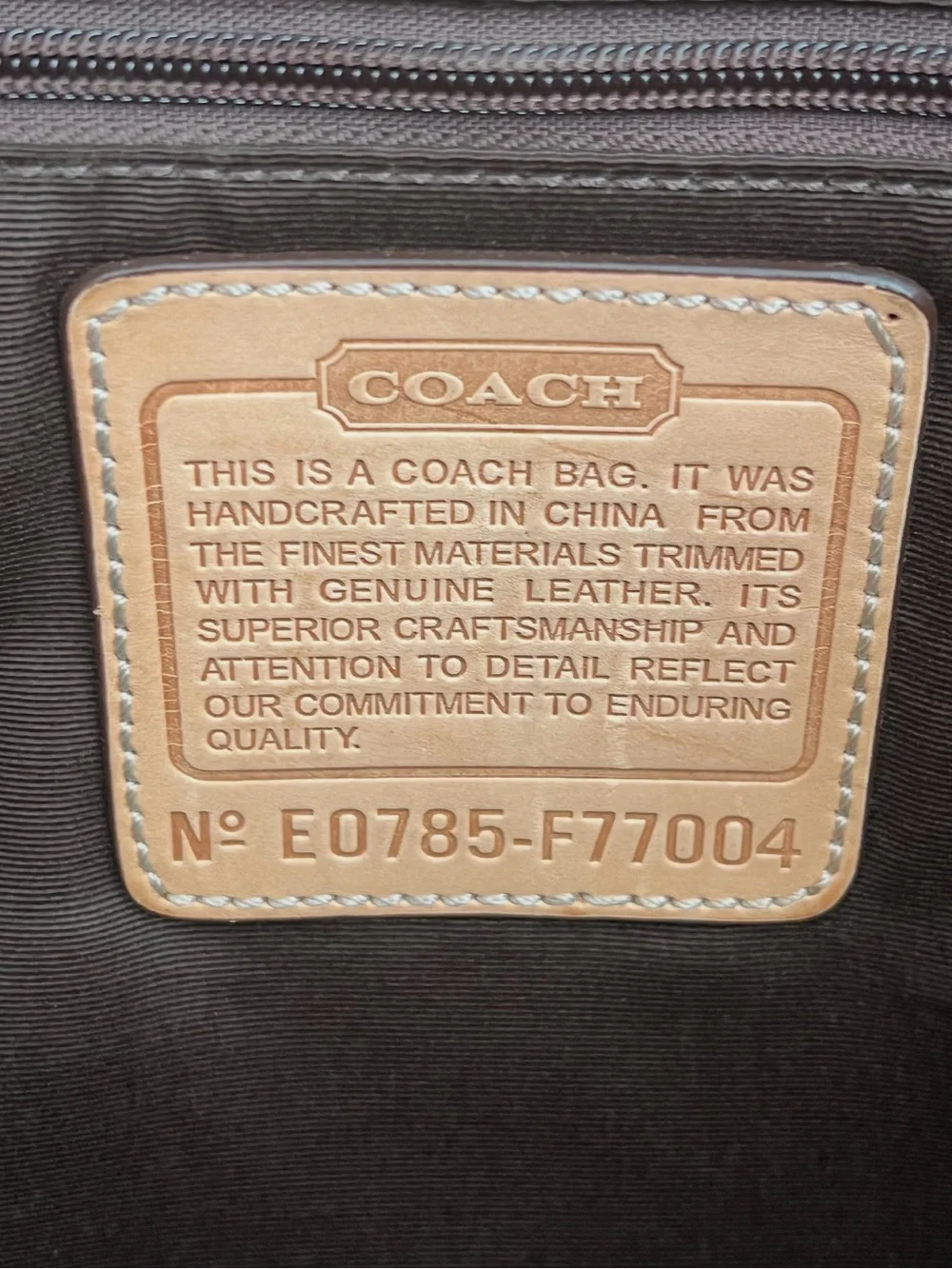 Coach Brown Monogram Messenger Bag with Tan Accents